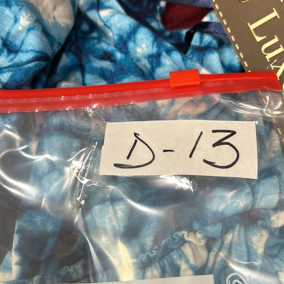 Luxology NWT! Blue/White Sleeveless Tie Back Stretch Tie-Dye Maxi Dress Size 12 - Picture 13 of 13